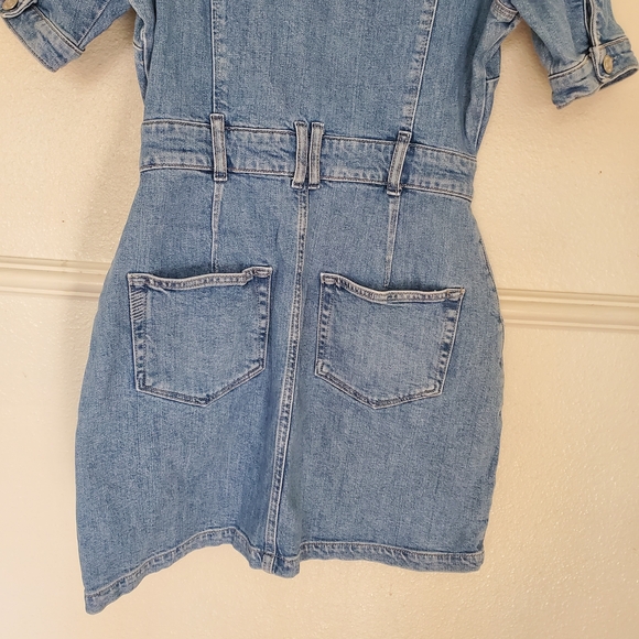 Paige Denim Button-Up Dress Mayslie Dress Hailey Denim Sz M - Picture 9 of 16
